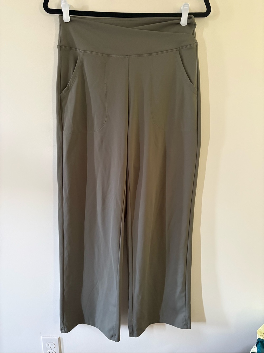 Marika Women's Olive Wide-Leg Pull-On Cross-Over Pants